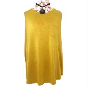 Ava & Viv Mustard Pocket Tank Top